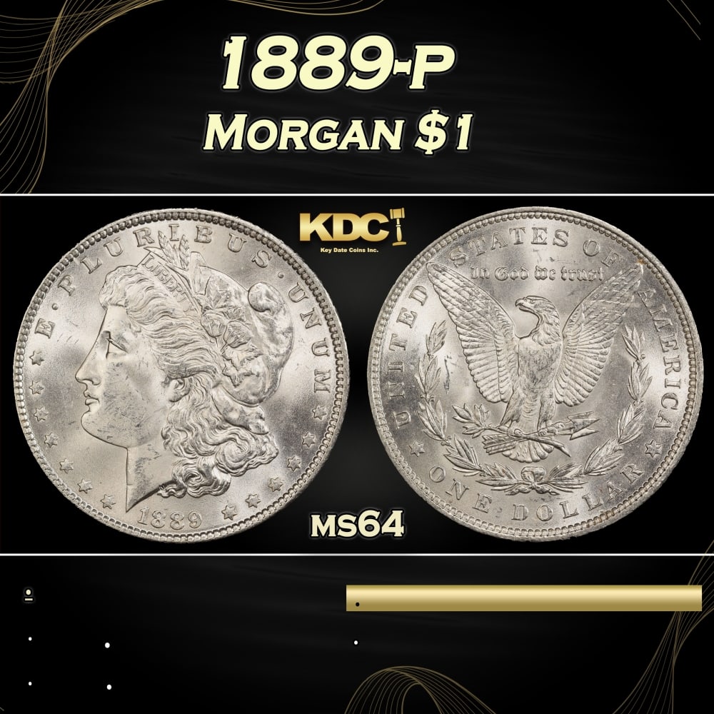 1889-p Morgan Dollar $1 Grades ms64 (1 of 3)