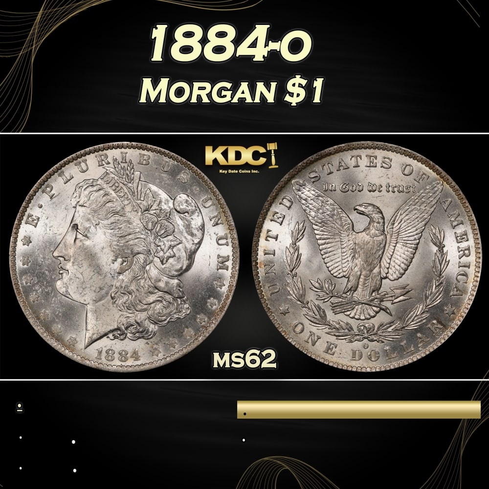 1884-o Morgan Dollar $1 Grades ms62 (1 of 3)