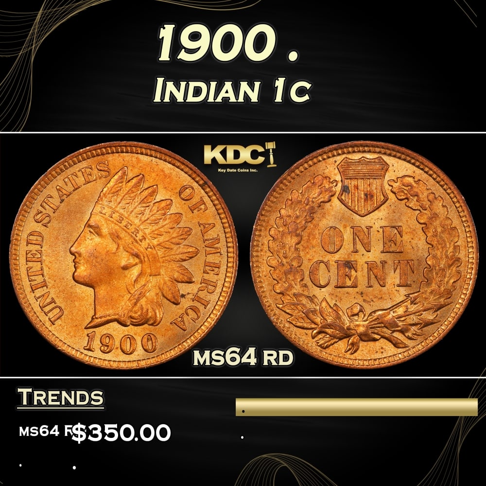 1900 Indian Cent . 1c Grades ms64 rd (1 of 3)
