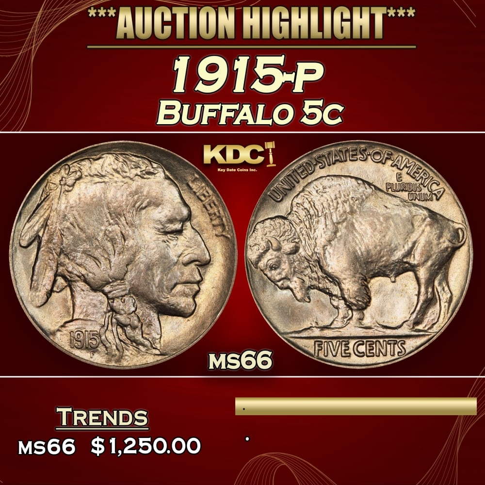 1915-p Buffalo Nickel 5c ms66 SEGS: 1915-p Buffalo Nickel 5c ms66 SEGS. 0