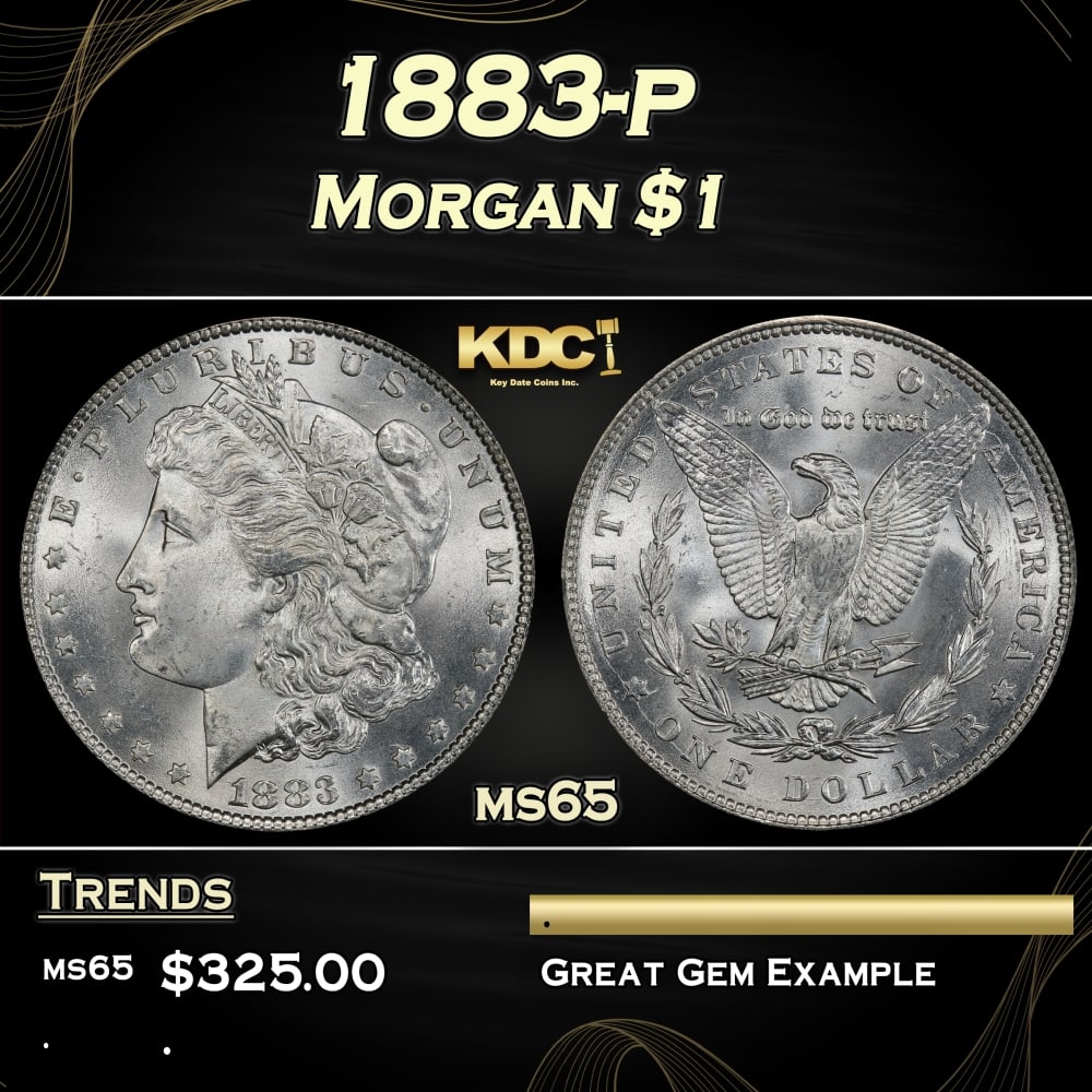 1883-p Morgan Dollar $1 Grades ms65 (1 of 3)