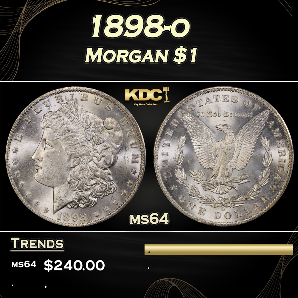 1898-o Morgan Dollar $1 Grades ms64 (1 of 3)