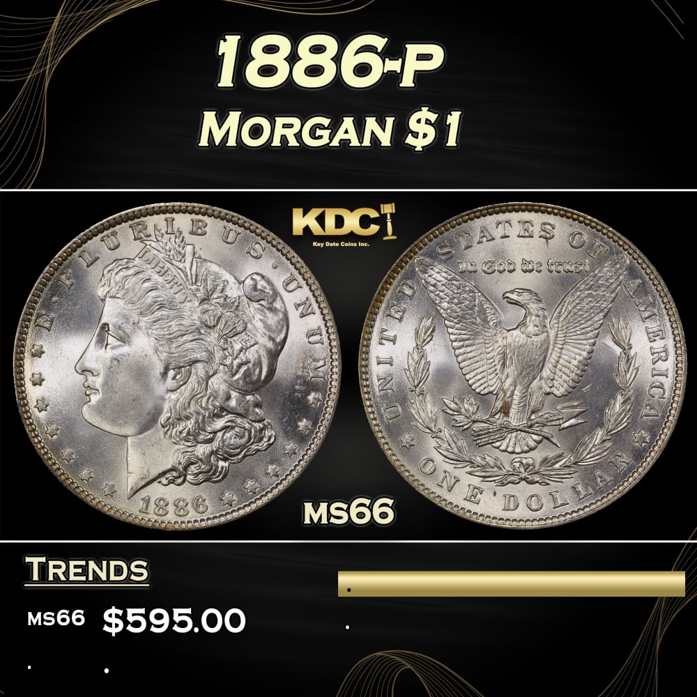 1886-p Morgan Dollar $1 Grades ms66 (1 of 3)