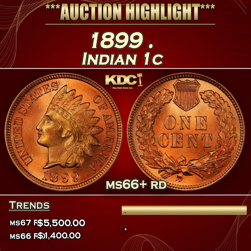 1899 Indian Cent . 1c ms66+ rd SEGS (1 of 4)