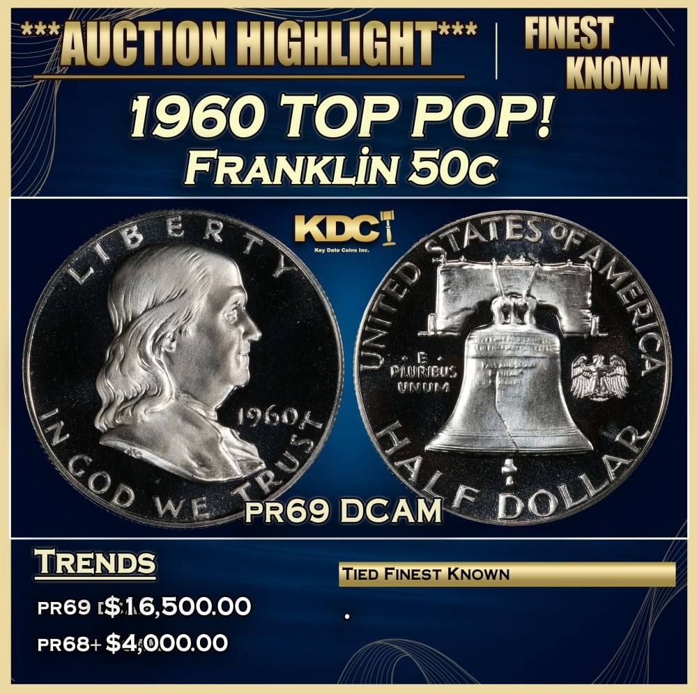 1960 Proof Franklin Half Dollar TOP POP! 50c pr69 DCAM SEGS (1 of 4)