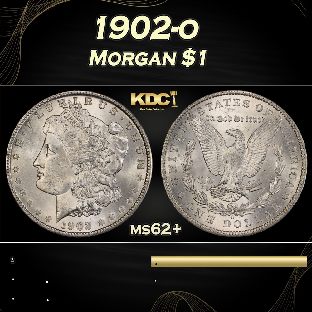 1902-o Morgan Dollar $1 Grades ms62+ (1 of 3)