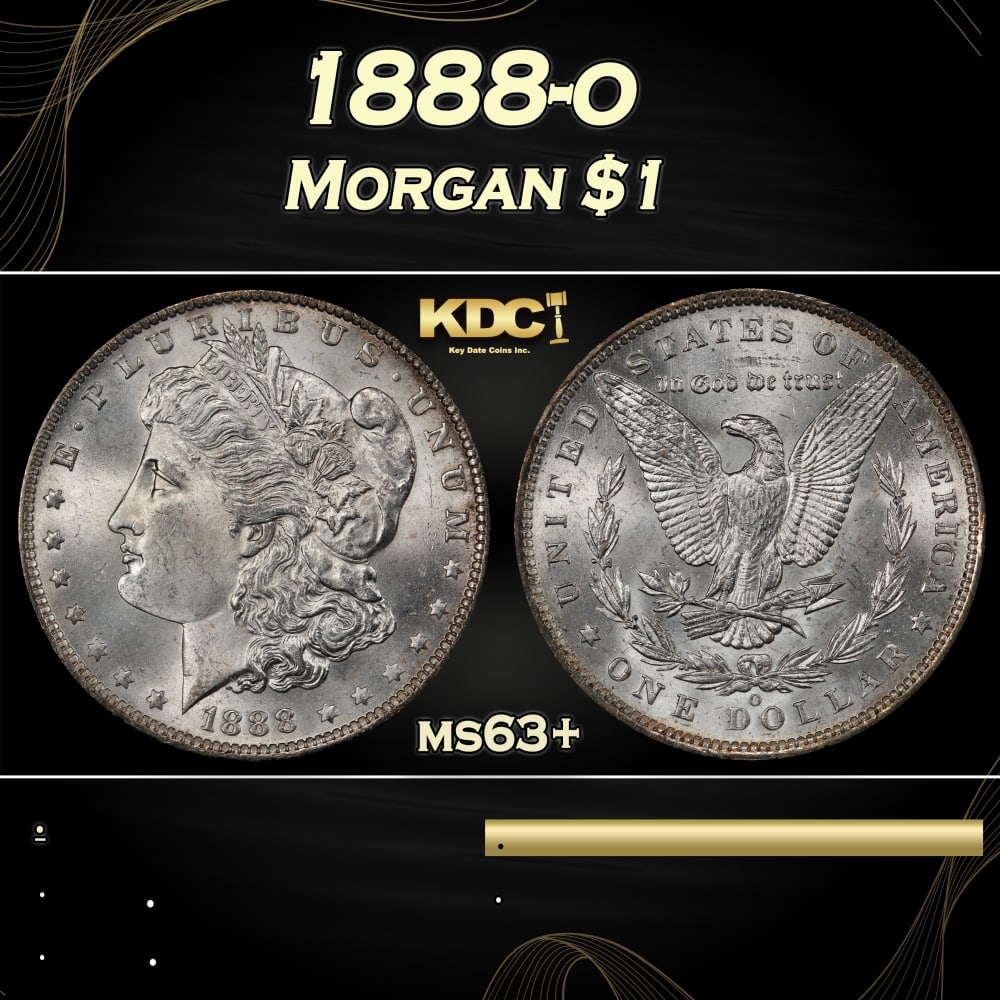 1888-o Morgan Dollar $1 Grades ms63+ (1 of 3)