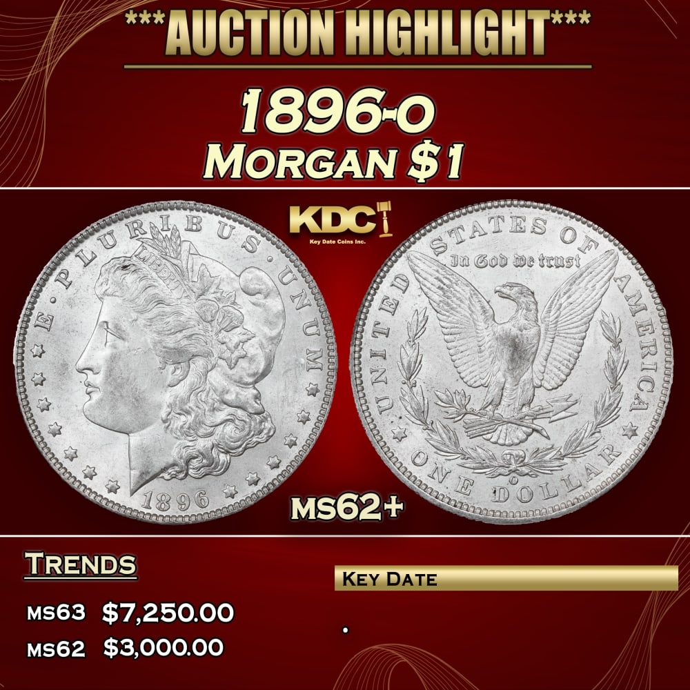1896-o Morgan Dollar $1 ms62+ USCG (1 of 4)