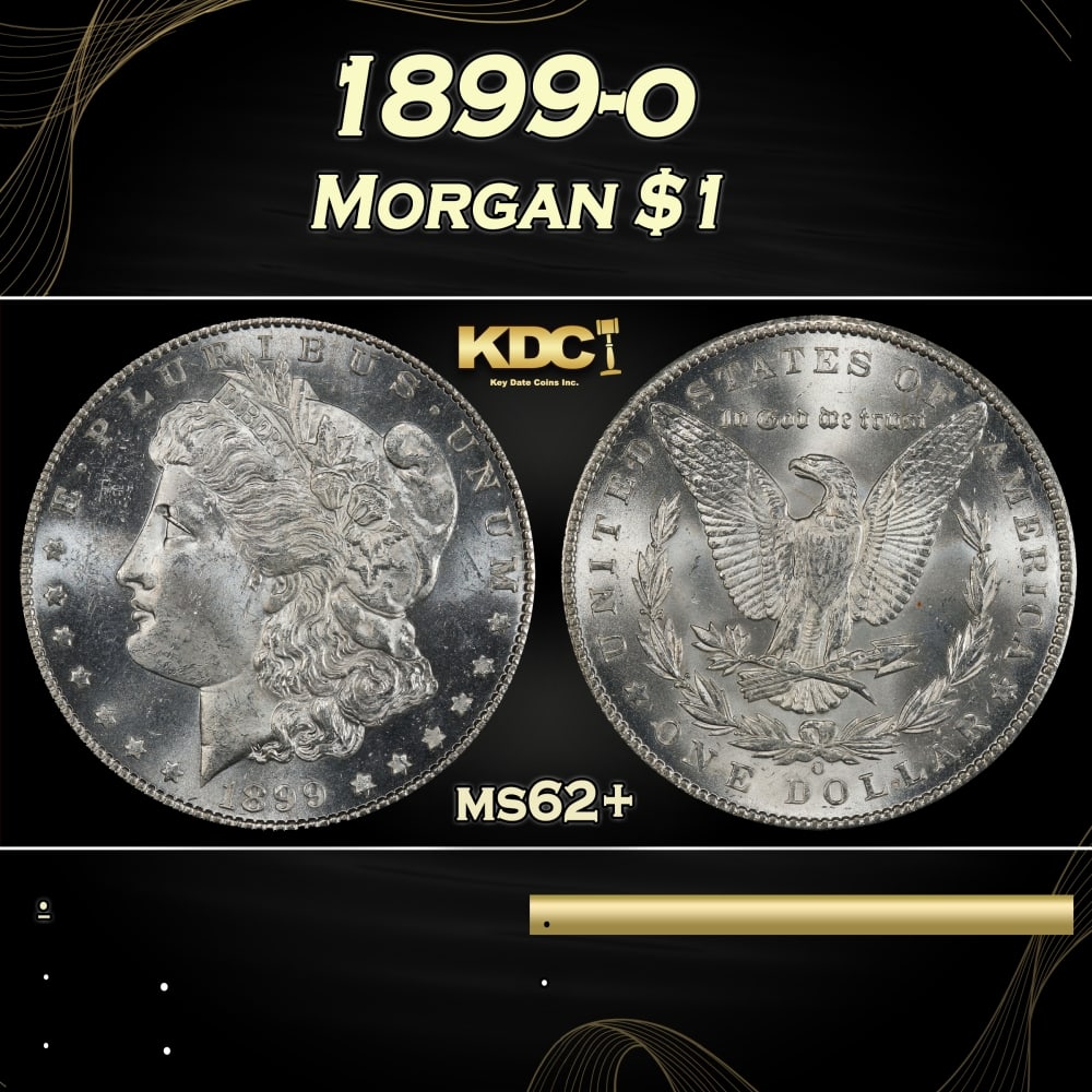 1899-o Morgan Dollar $1 Grades ms62+ (1 of 3)
