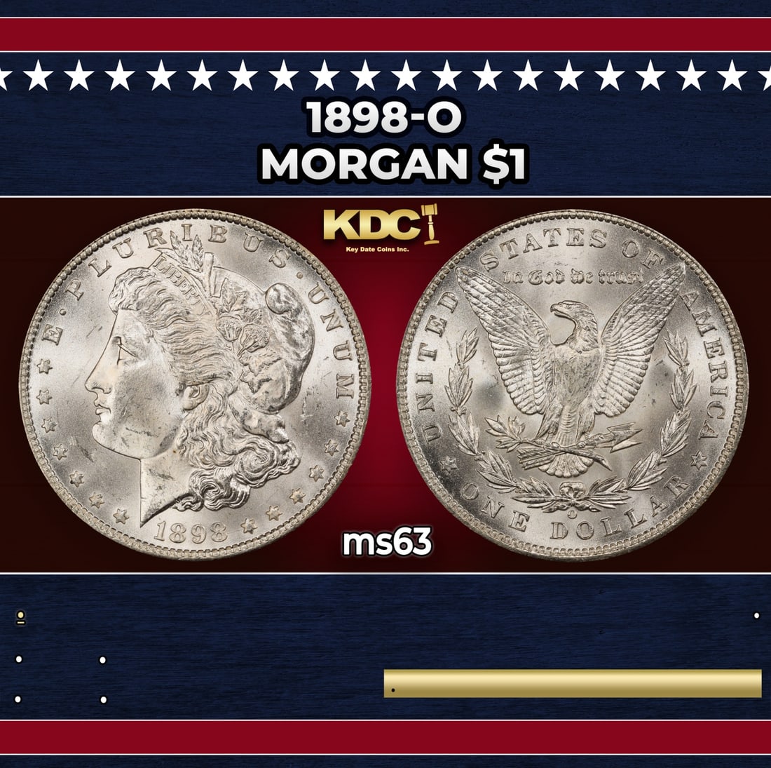 1898-o Morgan Dollar $1 Grades ms63: 1898-o Morgan Dollar $1 Grades ms63. Historic precious metal trends is causing increased spot pricing by the day. On auctions with set openings, we are doing our best to have items priced at their mar