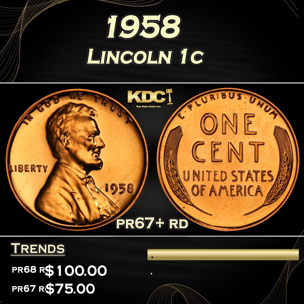 1958 Proof Lincoln Cent 1c pr67+ rd SEGS (1 of 4)