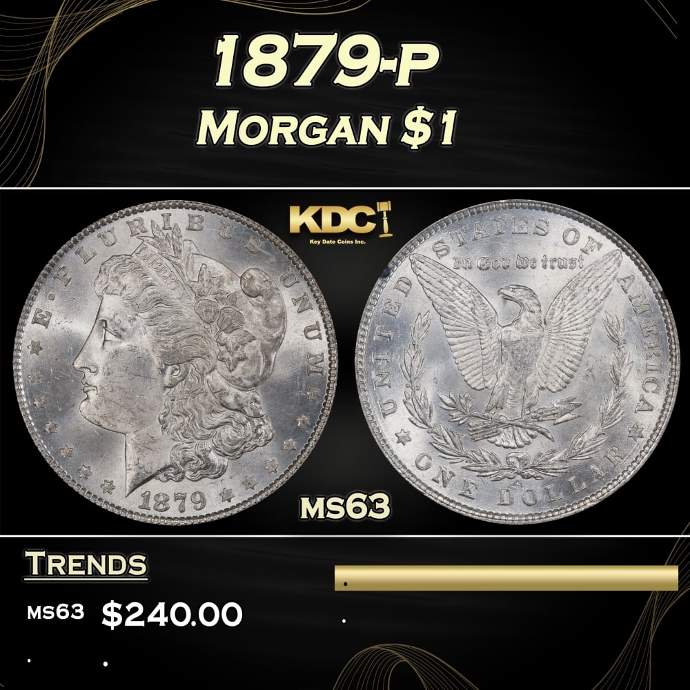 1879-p Morgan Dollar $1 Grades ms63 (1 of 3)