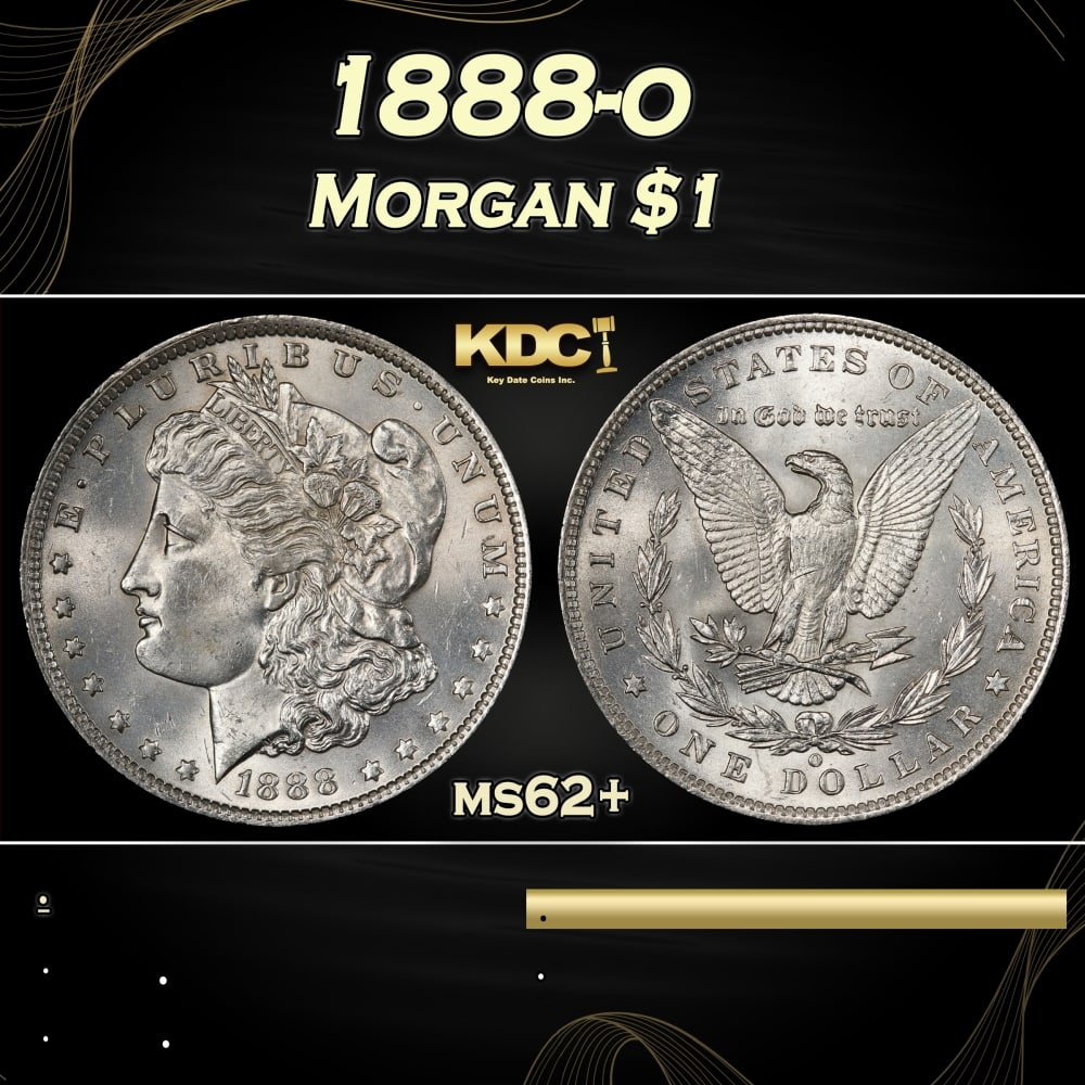 1888-o Morgan Dollar $1 Grades ms62+ (1 of 3)