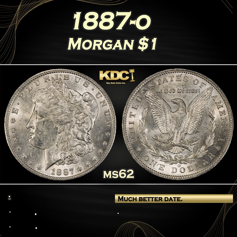 1887-o Morgan Dollar $1 Grades ms62 (1 of 3)