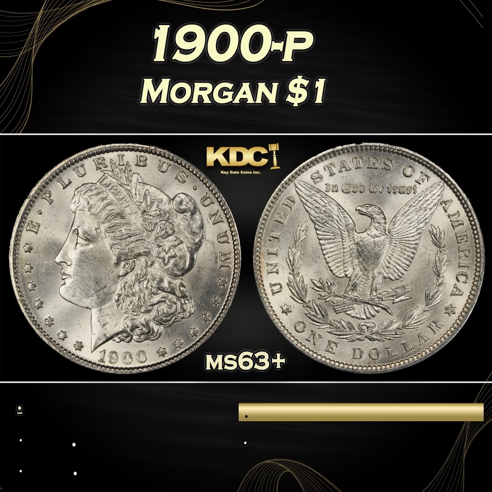 1900-p Morgan Dollar $1 Grades ms63+ (1 of 3)