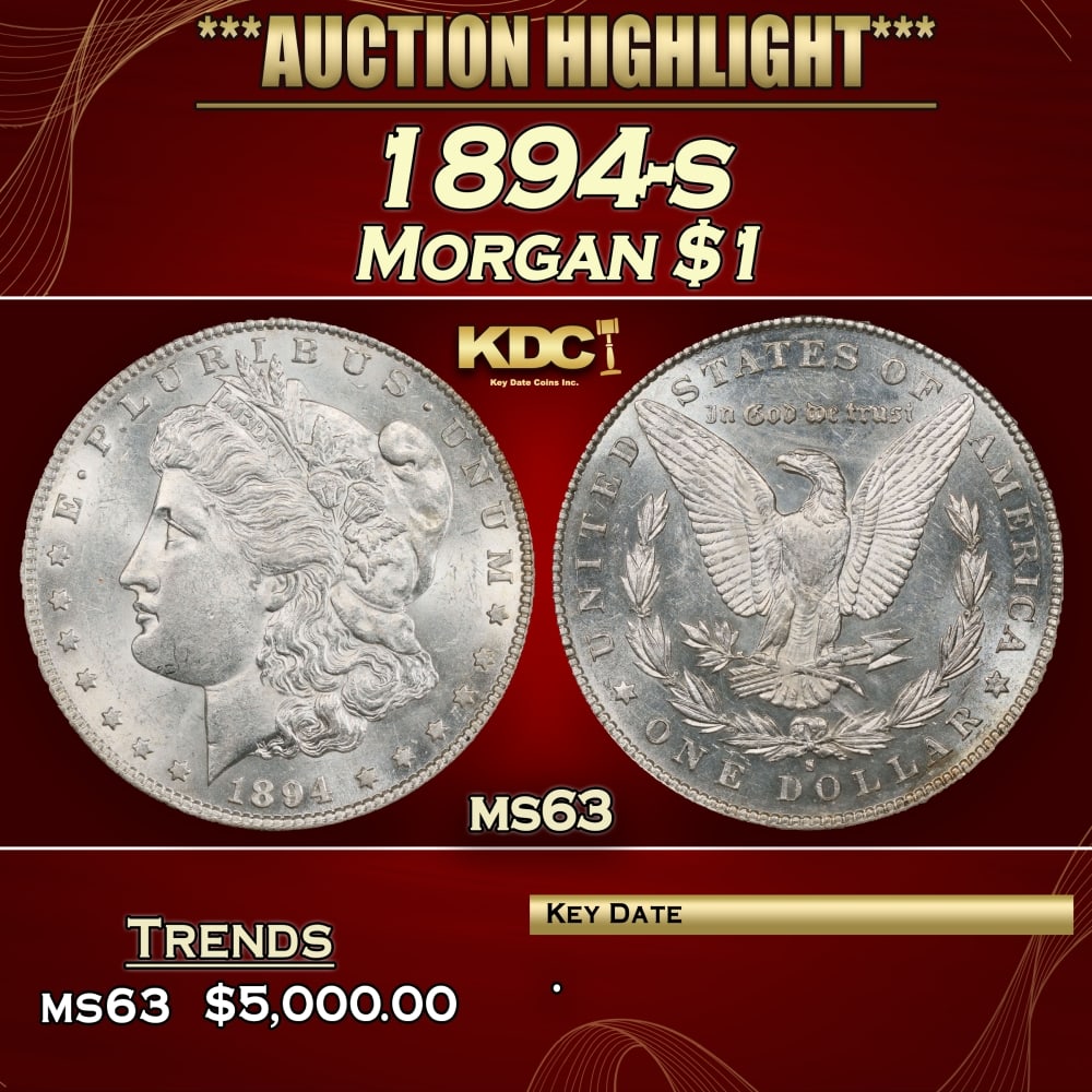 1894-s Morgan Dollar $1 ms63 USCG (1 of 4)