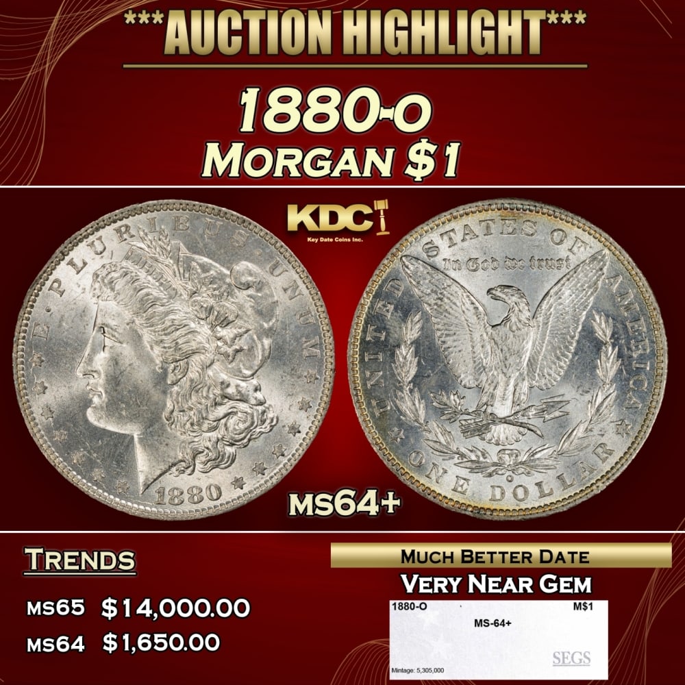 1880-o Morgan Dollar $1 ms64+ SEGS (1 of 4)