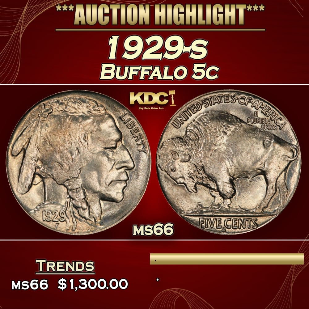 1929-s Buffalo Nickel 5c ms66 SEGS (1 of 4)