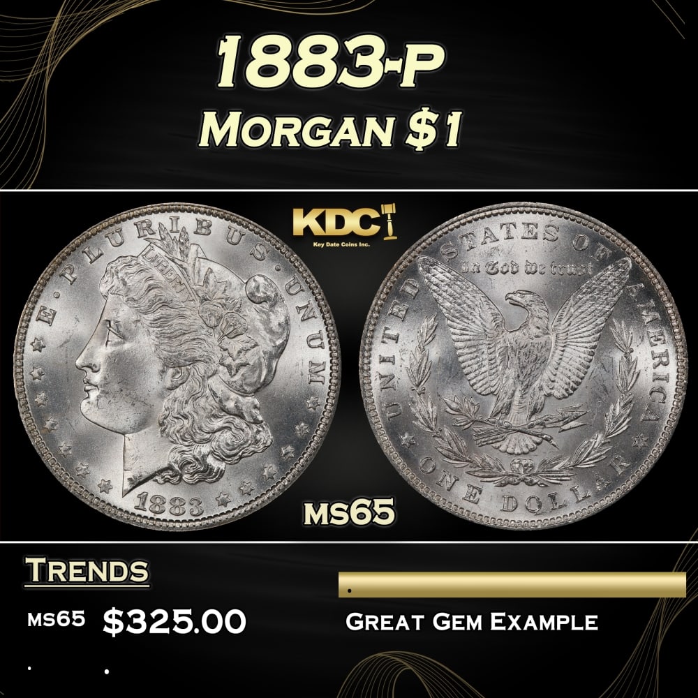 1883-p Morgan Dollar $1 Grades ms65 (1 of 3)