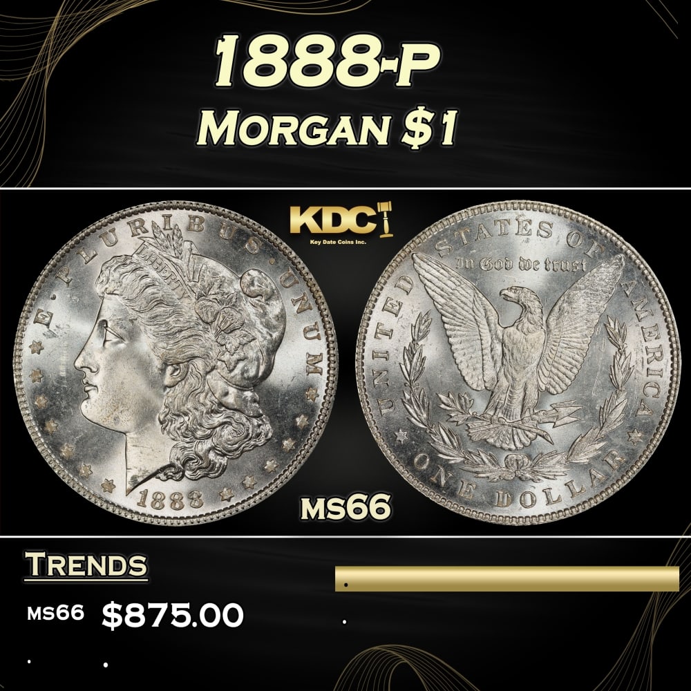 1888-p Morgan Dollar $1 Grades ms66 (1 of 3)