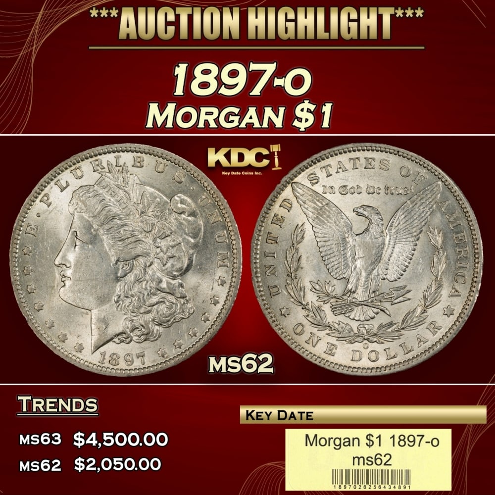 1897-o Morgan Dollar $1 ms62 USCG (1 of 4)