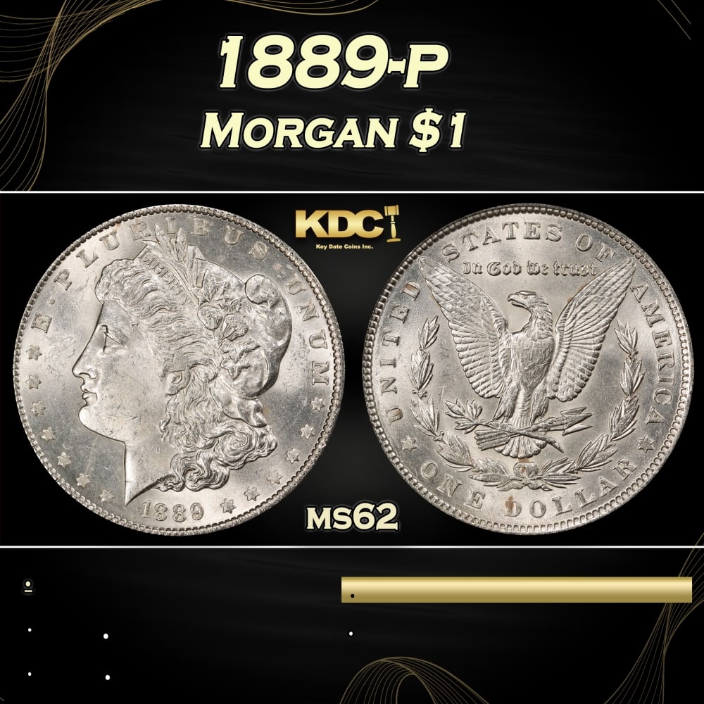 1889-p Morgan Dollar $1 Grades ms62 (1 of 3)