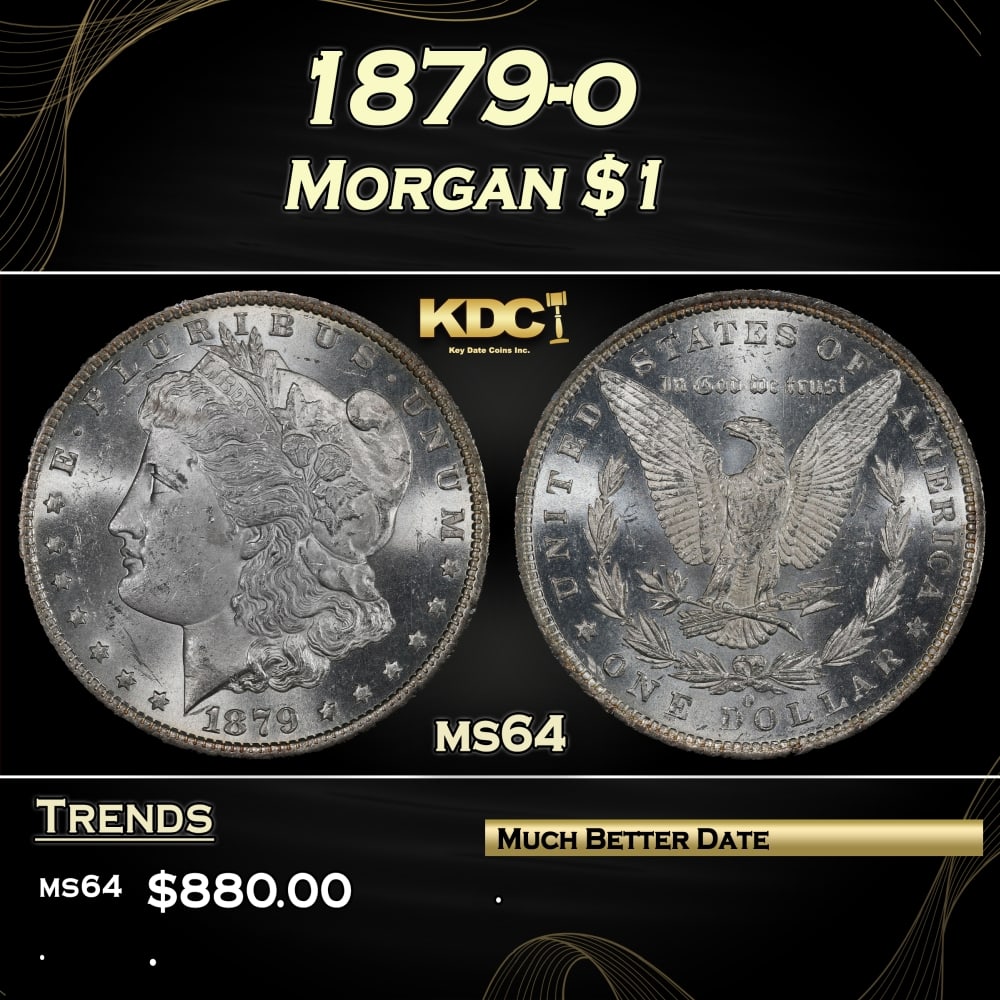 1879-o Morgan Dollar $1 Grades ms64 (1 of 3)