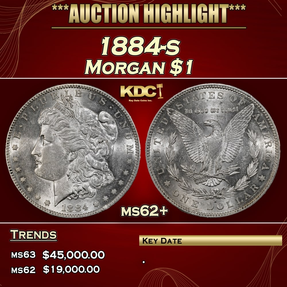 1884-s Morgan Dollar $1 ms62+ USCG (1 of 4)