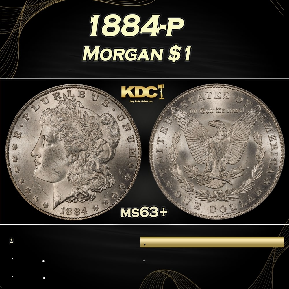 1884-p Morgan Dollar $1 Grades ms63+: 1884-p Morgan Dollar $1 Grades ms63+. 0 Historic precious metal trends is causing increased spot pricing by the day. On auctions with set openings, we are doing our best to have items priced at their