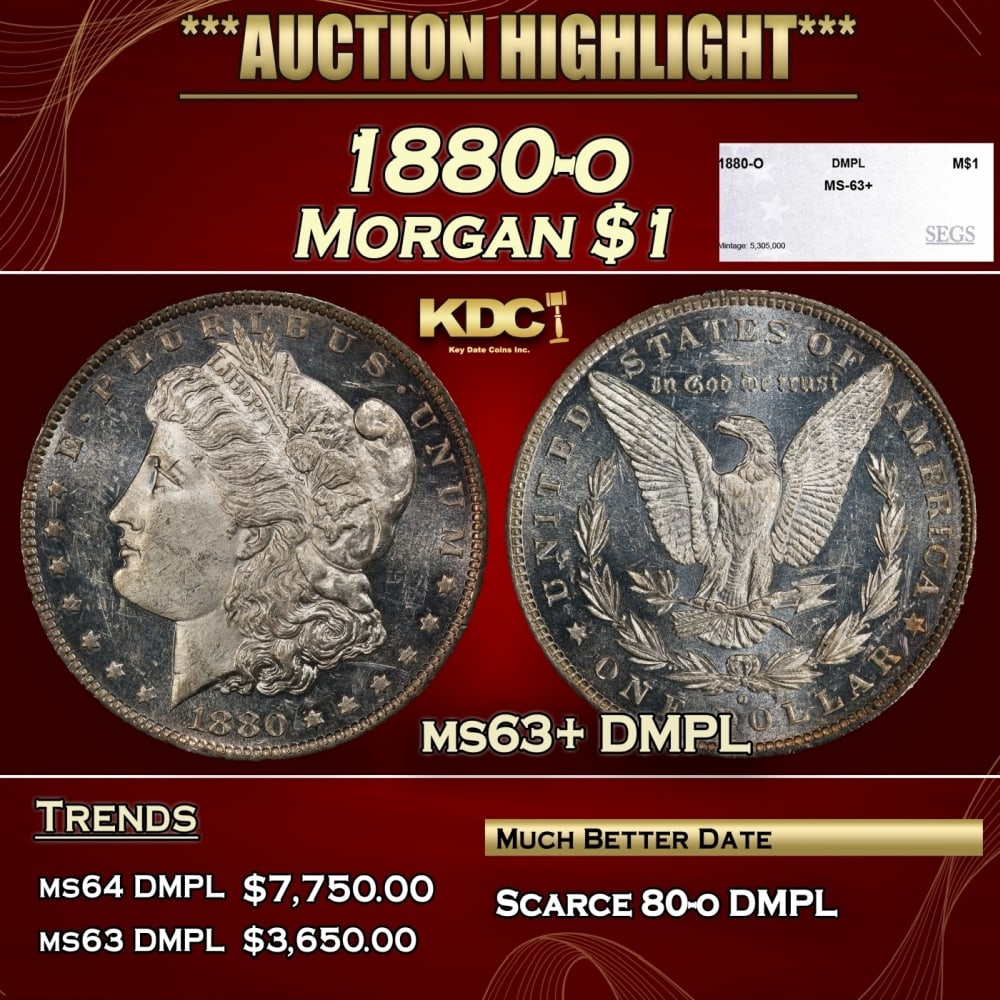 1880-o Morgan Dollar $1 ms63+ DMPL SEGS (1 of 4)