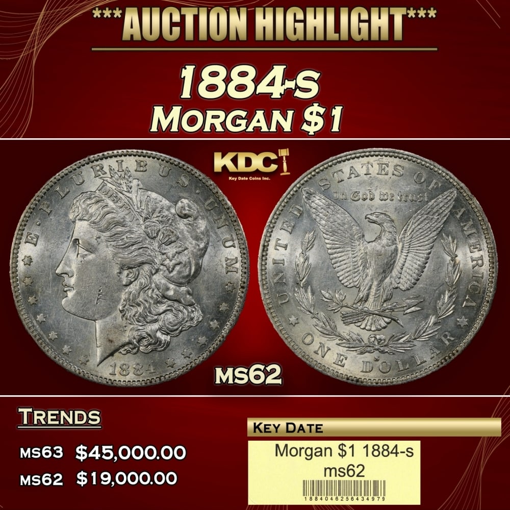1884-s Morgan Dollar $1 ms62 USCG (1 of 4)