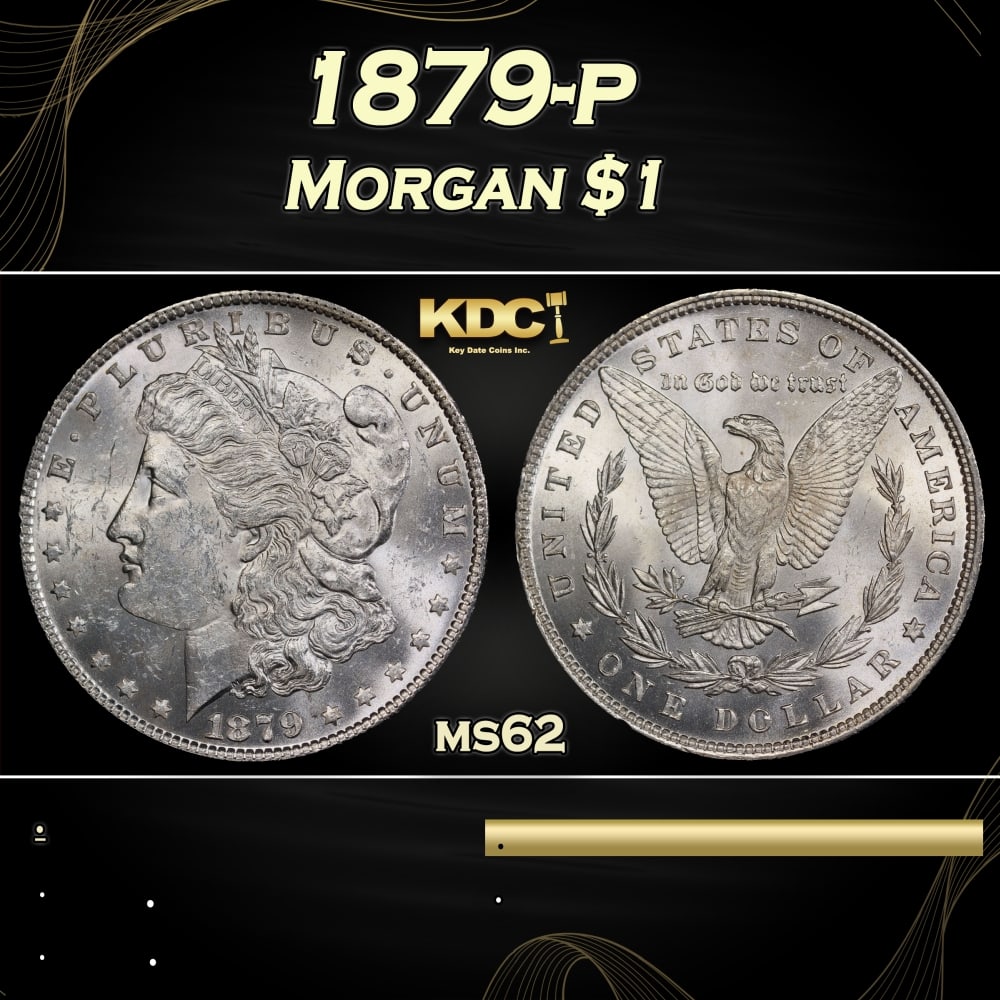 1879-p Morgan Dollar $1 Grades ms62 (1 of 3)