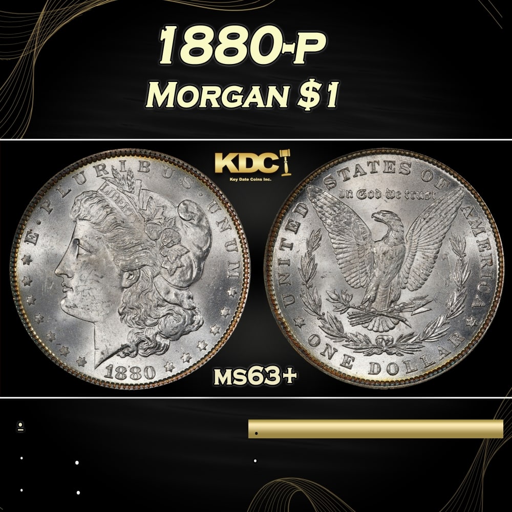 1880-p Morgan Dollar $1 Grades ms63+: 1880-p Morgan Dollar $1 Grades ms63+. 0 Historic precious metal trends is causing increased spot pricing by the day. On auctions with set openings, we are doing our best to have items priced at their