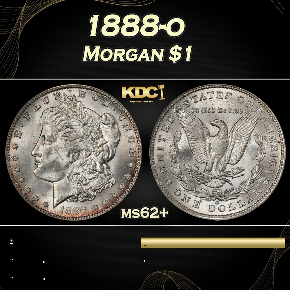 1888-o Morgan Dollar $1 Grades ms62+ (1 of 3)