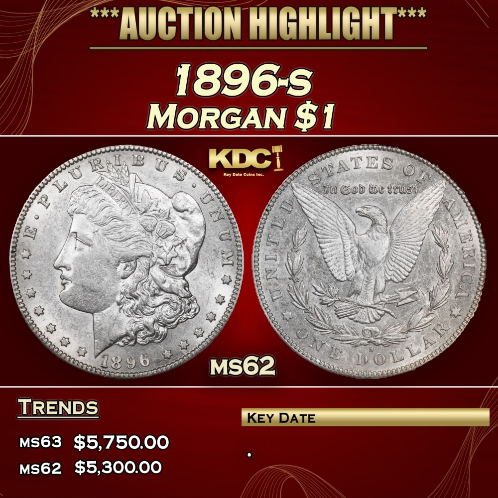 1896-s Morgan Dollar $1 ms62 USCG (1 of 4)