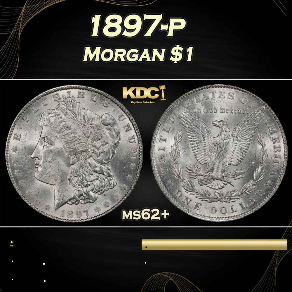 1897-p Morgan Dollar $1 Grades ms62+: 1897-p Morgan Dollar $1 Grades ms62+. 0 Historic precious metal trends is causing increased spot pricing by the day. On auctions with set openings, we are doing our best to have items priced at their
