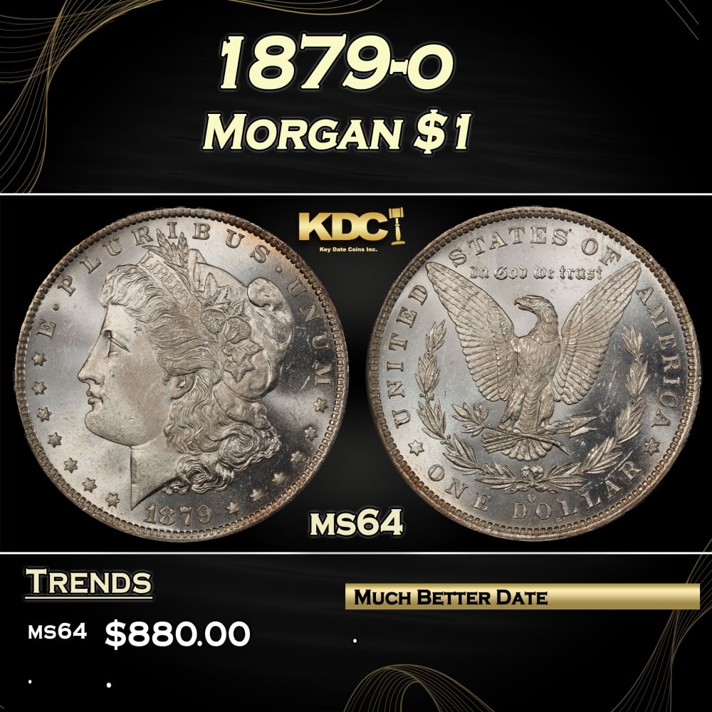1879-o Morgan Dollar $1 Grades ms64 (1 of 3)