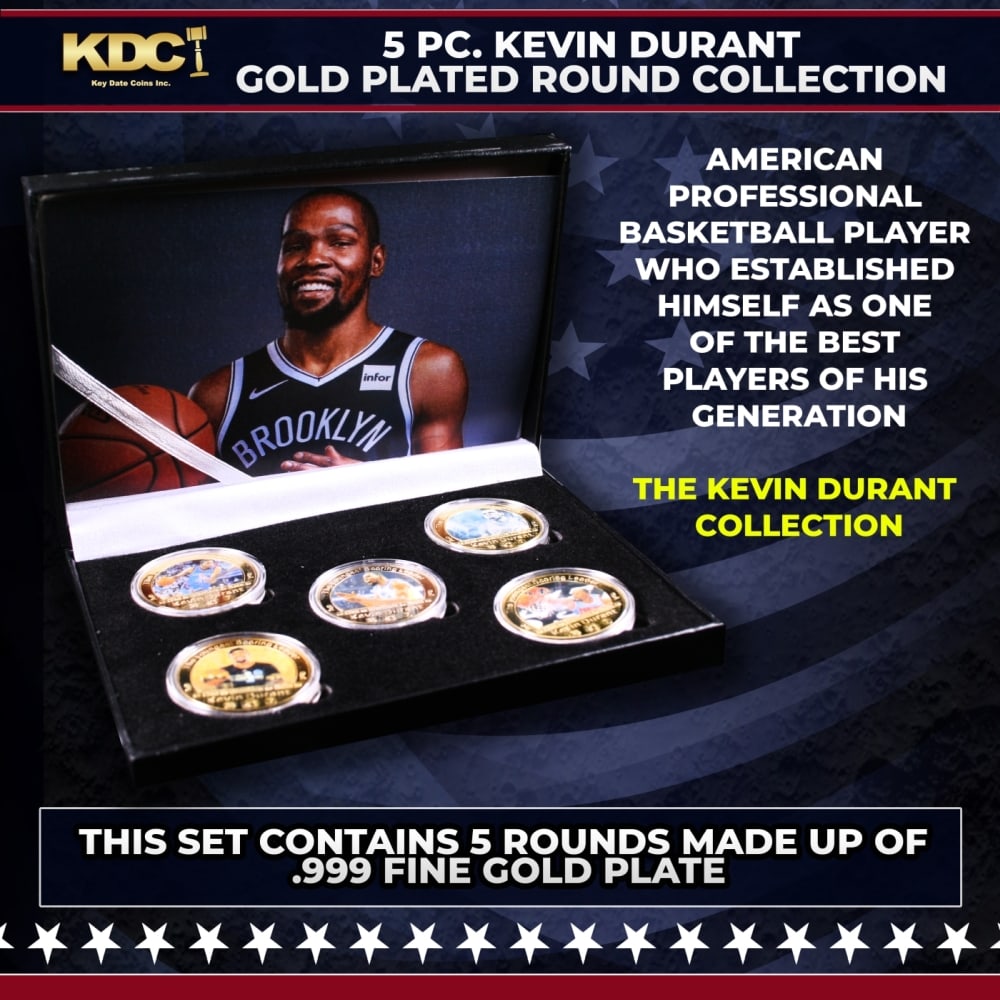5 Coin Kevin Durant Gold Plated Round Collection (1 of 4)