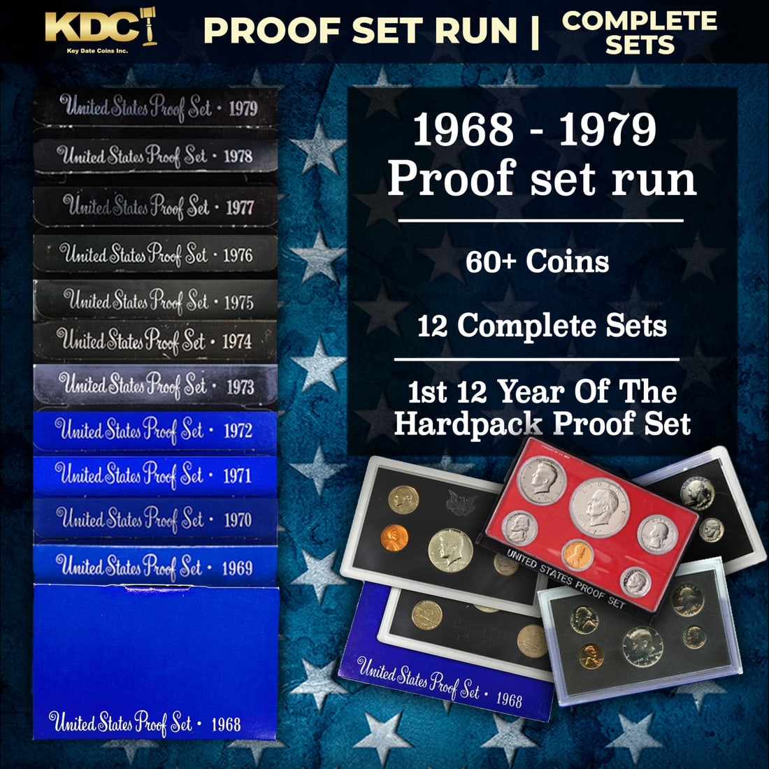 1968-1979 Proof Set Run 67 Coins 12 Complete Sets (1 of 13)