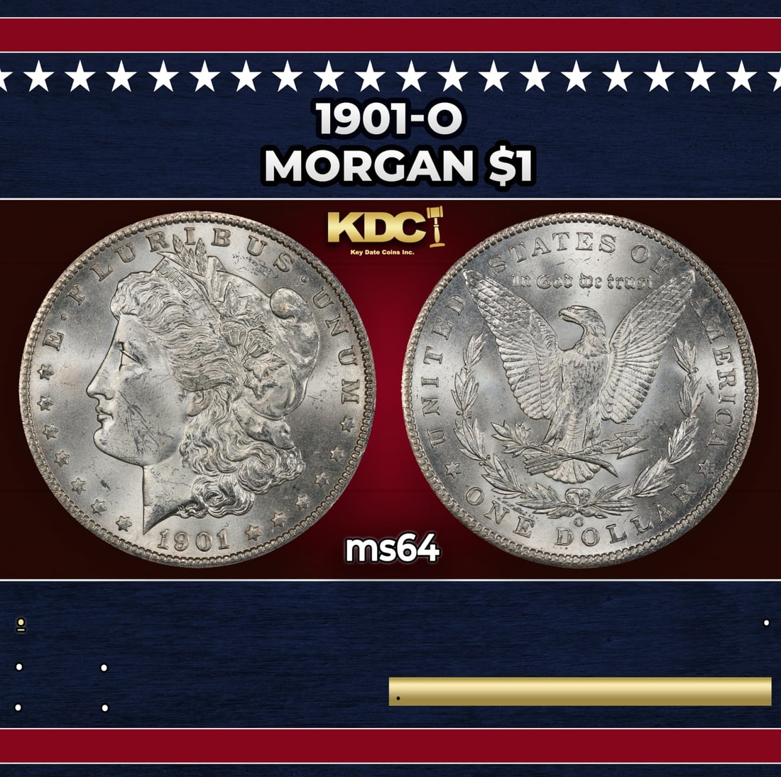 1901-o Morgan Dollar $1 Grades ms64: 1901-o Morgan Dollar $1 Grades ms64. Historic precious metal trends is causing increased spot pricing by the day. On auctions with set openings, we are doing our best to have items priced at their mar
