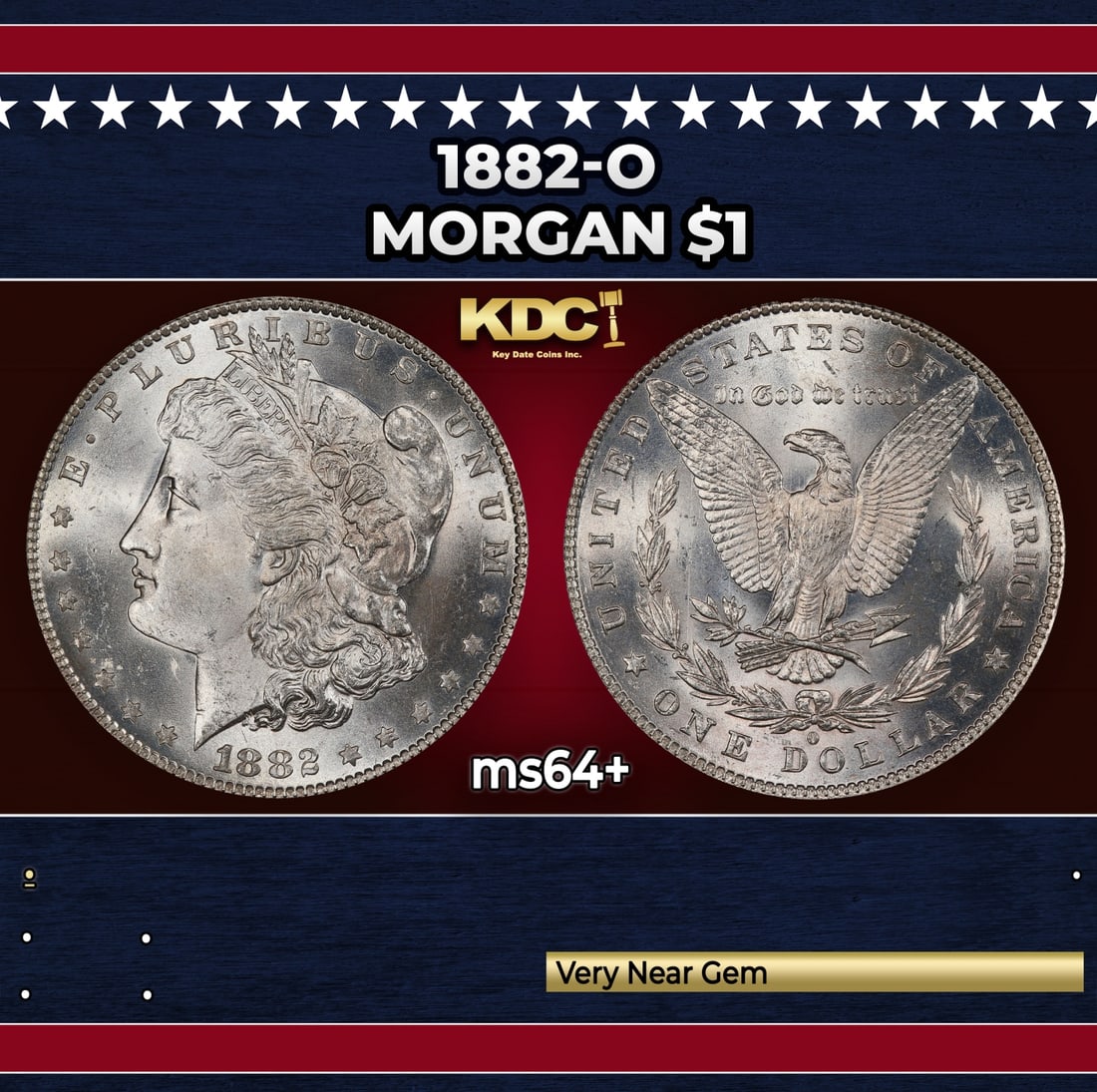 1882-o Morgan Dollar $1 Grades ms64+: 1882-o Morgan Dollar $1 Grades ms64+. Historic precious metal trends is causing increased spot pricing by the day. On auctions with set openings, we are doing our best to have items priced at their ma