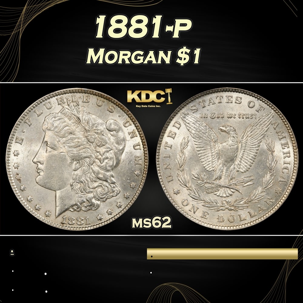 1881-p Morgan Dollar $1 Grades ms62 (1 of 3)