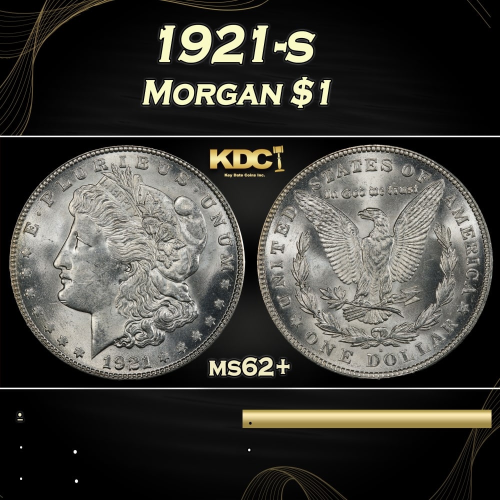 1921-s Morgan Dollar $1 Grades ms62+ (1 of 3)