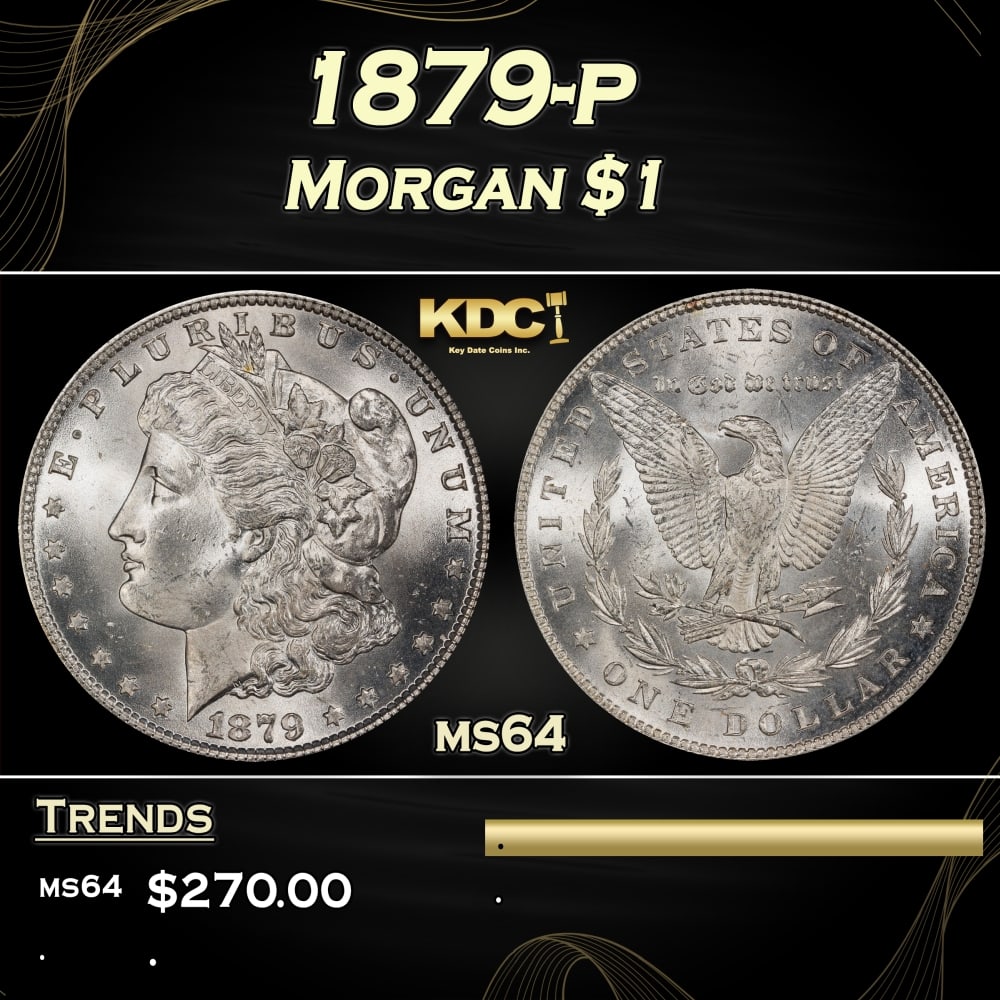 1879-p Morgan Dollar $1 Grades ms64: 1879-p Morgan Dollar $1 Grades ms64. 0