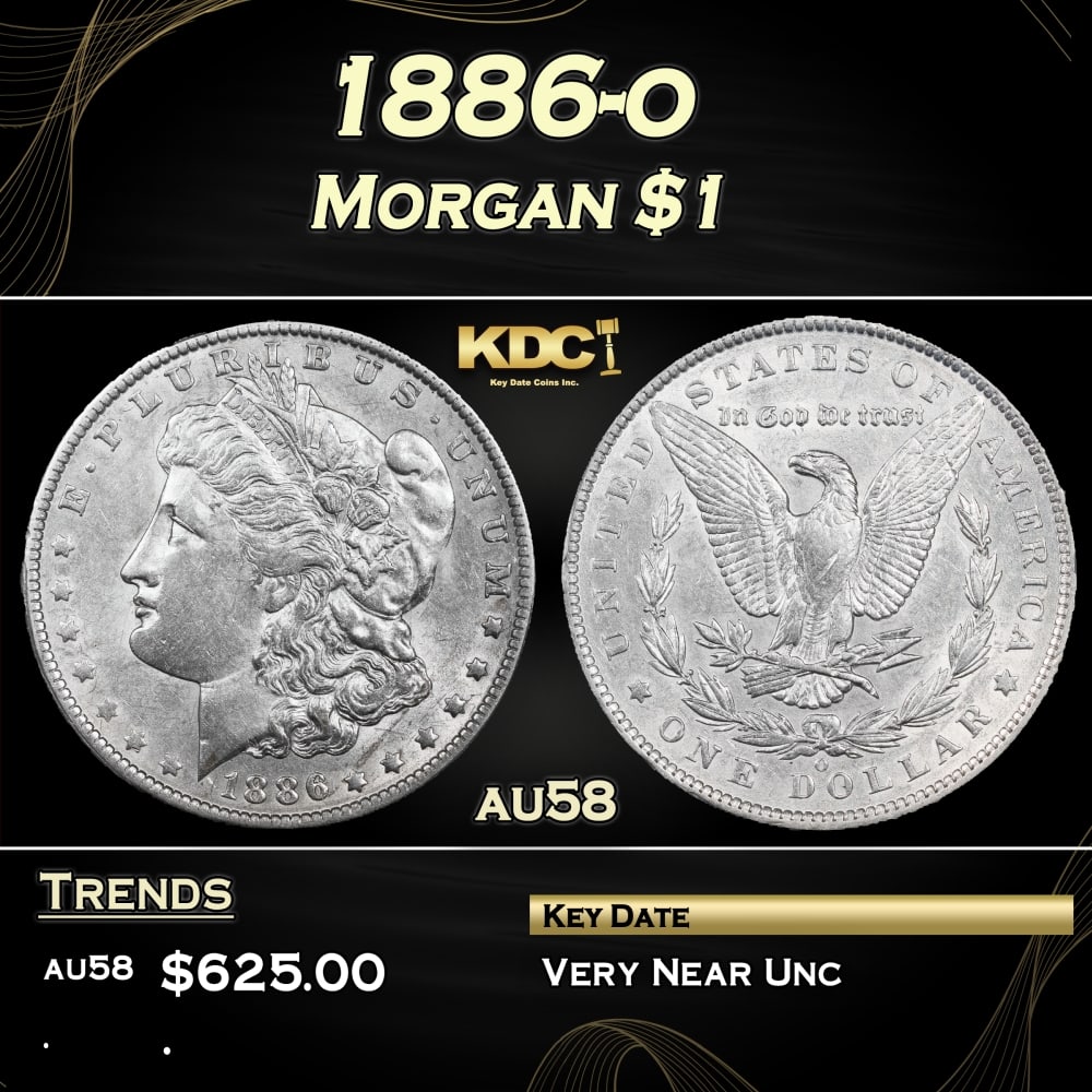 1886-o Morgan Dollar $1 Grades au58 (1 of 3)