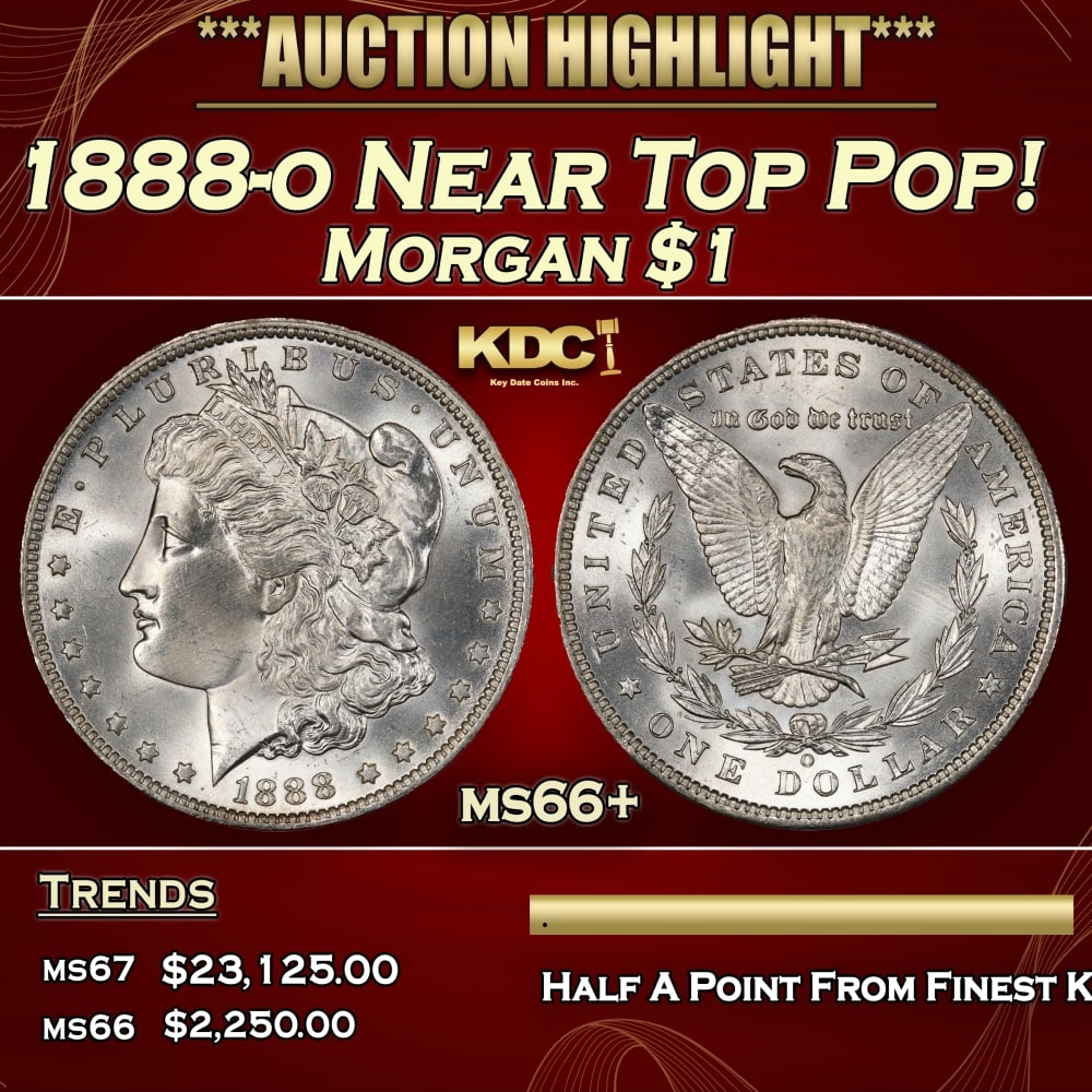 1888-o Morgan Dollar Near Top Pop! $1 ms66+ SEGS: 1888-o Near Top Pop! Morgan Dollar $1 ms66+ SEGS. 0