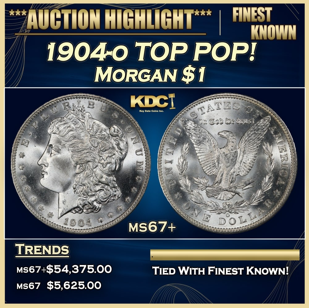 1904-o Morgan Dollar TOP POP! $1 ms67+ SEGS: 1904-o TOP POP! Morgan Dollar $1 ms67+ SEGS. 0