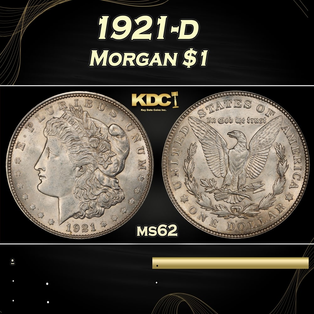 1921-d Morgan Dollar $1 Grades ms62 (1 of 3)
