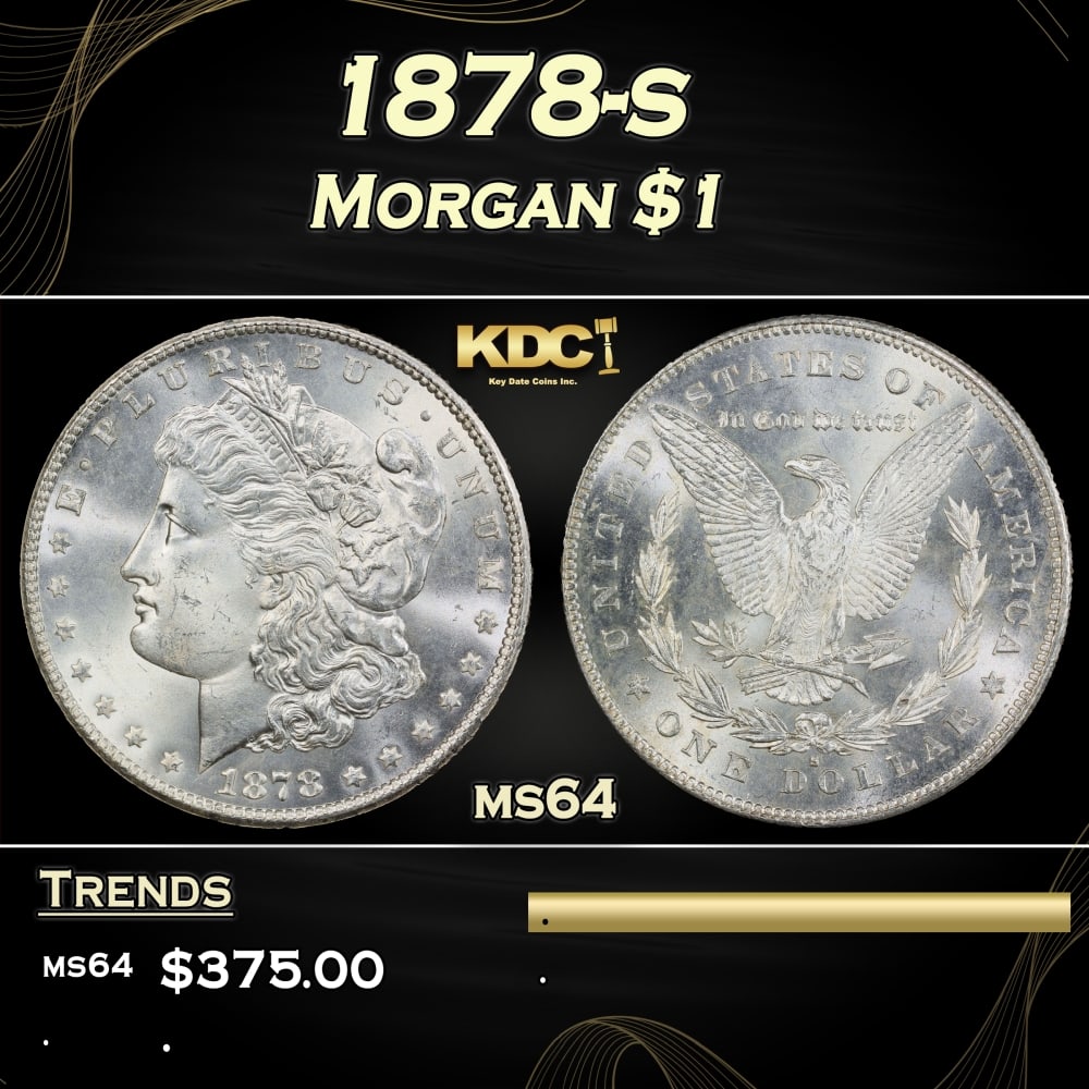 1878-s Morgan Dollar $1 Grades ms64 (1 of 3)