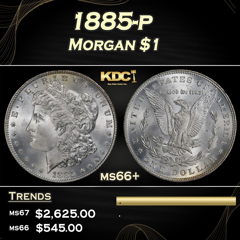 1885-p Morgan Dollar $1 ms66+ SEGS: 1885-p Morgan Dollar $1 ms66+ SEGS. 0